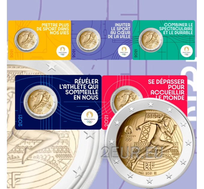 Frankrijk 2 euro BU 2021 - Olympische Zomerspelen Parijs 2024 - Overdracht van de Olympische vlag