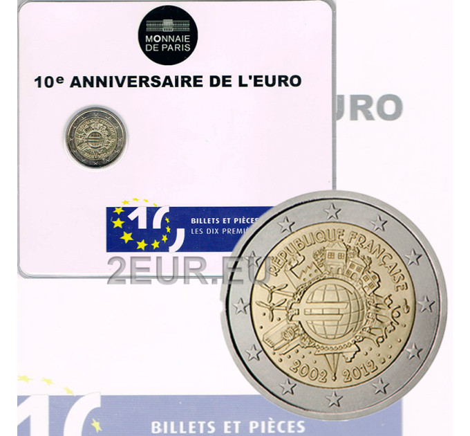 Frankrijk 2 euro BU 2012 - 10 jaar eurocontant geld