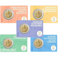 Frankrijk 2 euro BU 2023 - Olympische Zomerspelen Parijs 2024 - De zaaier beoefent pugilisme - 5 stuks