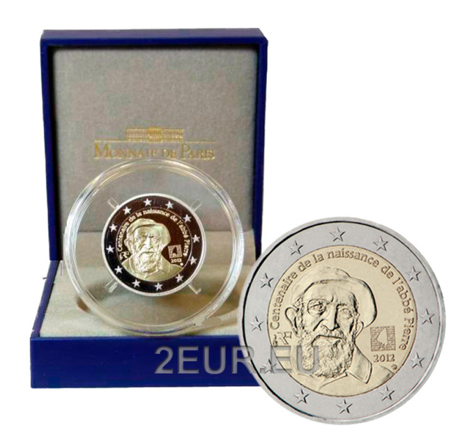 Frankrijk 2 euro Proof 2012 - 100ste verjaardag van de geboorte van abbé Pierre