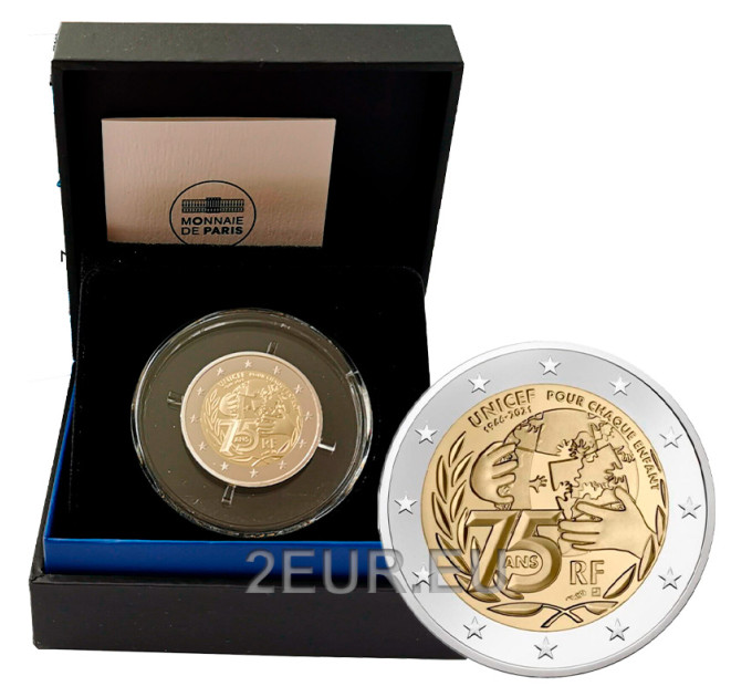 Frankrijk 2 euro Proof 2021 - 75 jaar sinds de oprichting van UNICEF