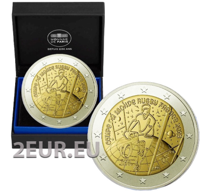 Frankrijk 2 euro Proof 2023 - Wereldkampioenschap rugby Frankrijk