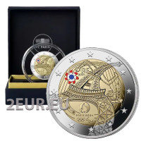 Frankrijk 2 euro Proof 2024 - Olympische en Paralympische Spelen 2024 in Parijs - Gekleurde munt