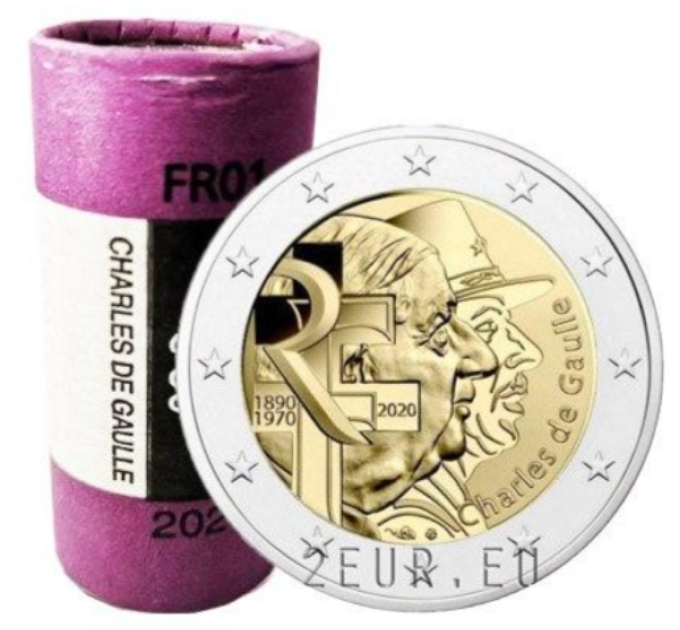 Frankrijk 2 EURO ROL 2020 - Charles de Gaulle