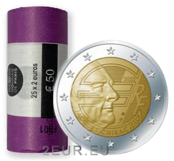 Frankrijk 2 EURO ROL 2022 - 20 jaar euro - Jacques Chirac