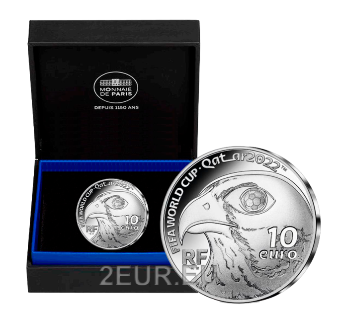 Frankrijk 10 euro zilveren munt Proof 2022 - FIFA wereldkampioenschap 2022 Qatar