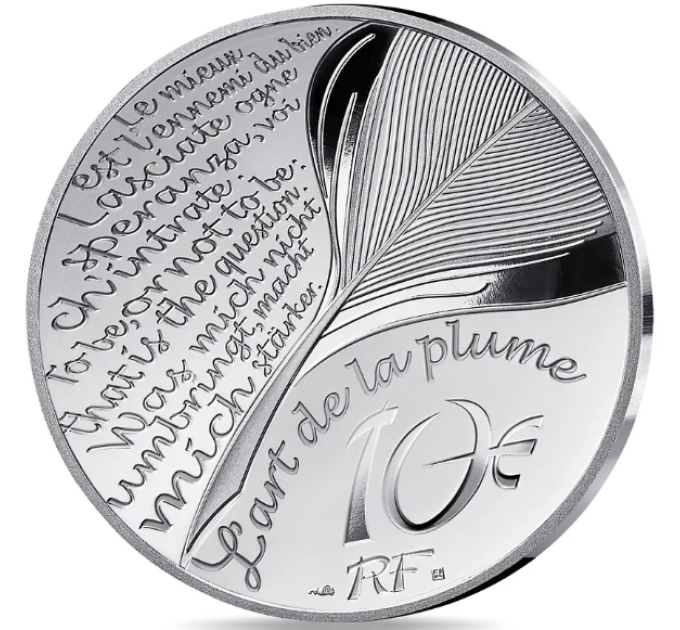 Frankrijk 10 euro zilveren munt Proof 2025 - De kunst van de pen – Rond de wereld in 80 dagen