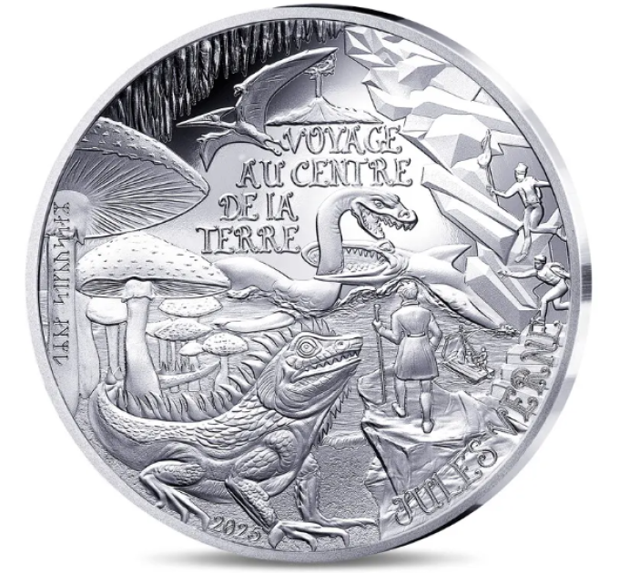 Frankrijk 10 euro zilveren munt Proof 2025 - De kunst van de pen – Reis naar het middelpunt van de aarde