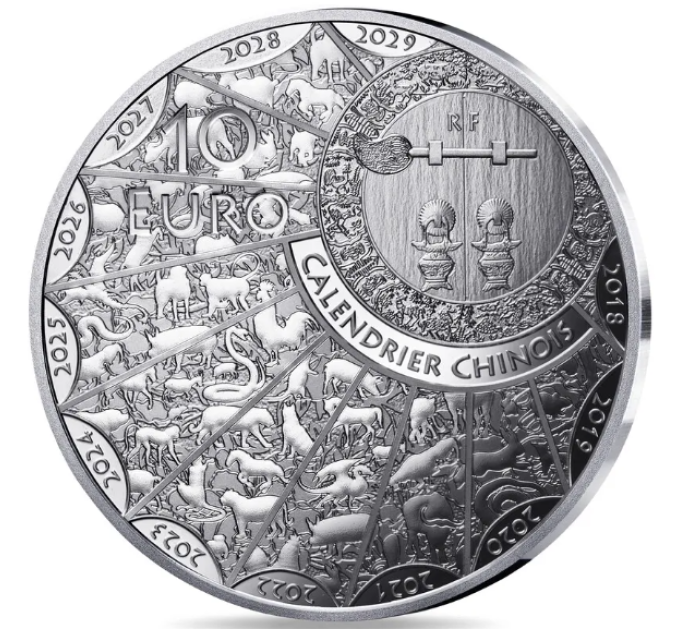 Frankrijk 10 euro zilveren munt Proof 2025 - Jaar van de Slang