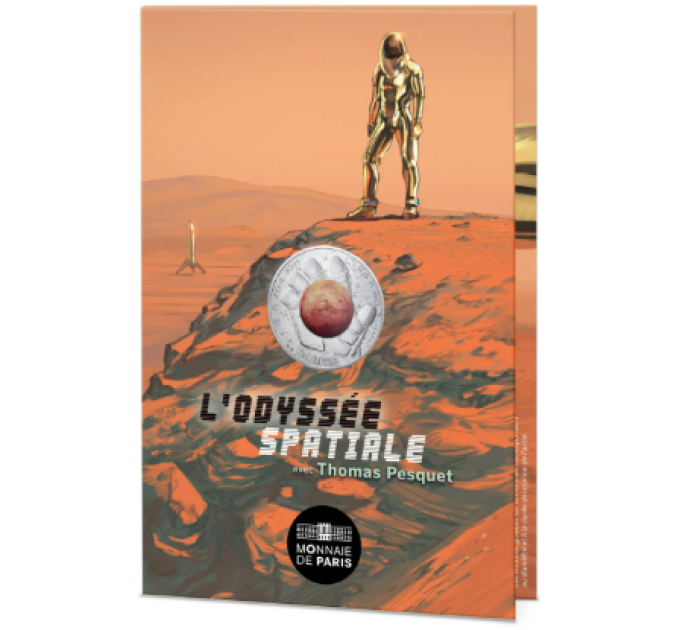 Frankrijk 10 euro zilveren munt 2025 - Een ruimtereis met Thomas Pesquet - Saturnus, Jupiter, Mars, Maan