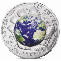 Frankrijk 100 euro zilveren munt Proof 2025 - Een ruimtereis met Thomas Pesquet - Aarde