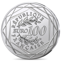 Frankrijk 100 euro zilveren munt Proof 2025 - Een ruimtereis met Thomas Pesquet - Aarde