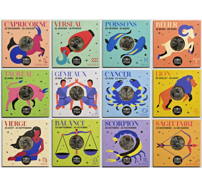 Frankrijk 5 euro munt 2026 - Tekens van de dierenriem