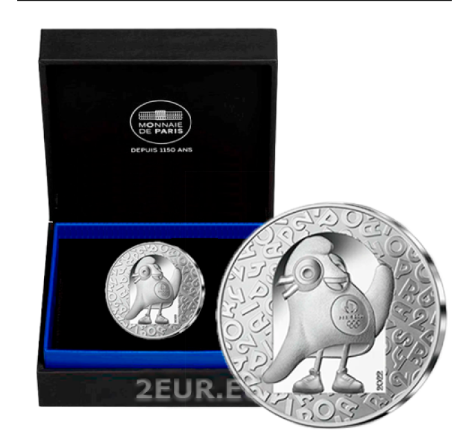 Frankrijk 10 euro zilveren munt Proof 2022 - Olympische Spelen - Olympische mascotte