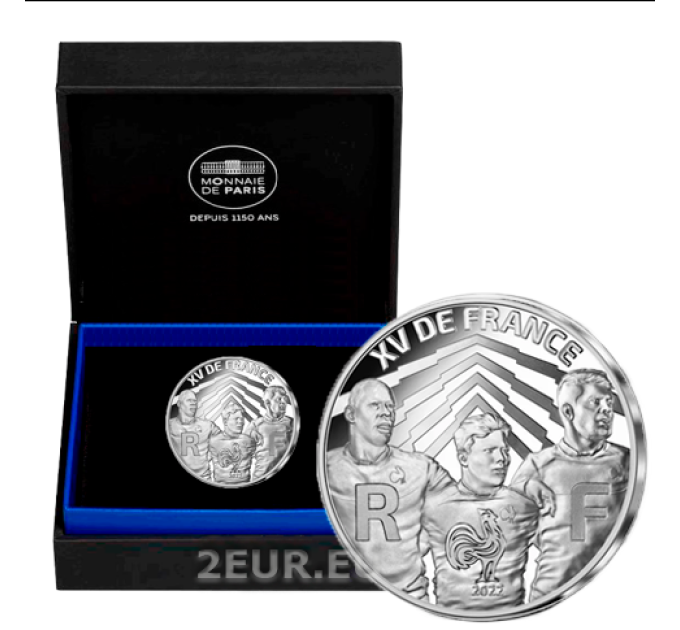 Frankrijk 10 euro zilveren munt Proof 2022 - Wereldkampioenschap Rugby Frankrijk 2023 - XV de France 2022