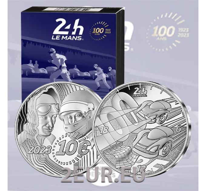 Frankrijk 10 euro zilveren munt Proof 2023 - 100 jaar - 24 uur van Le Mans
