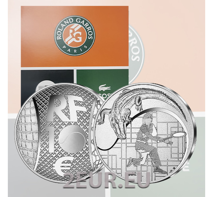 Frankrijk 10 euro zilveren munt Proof 2023 - 90 jaar Lacoste
