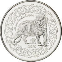 Frankrijk 5 euro zilveren munt BU 2010 - Fables de La Fontaine - Jaar van de Tijger
