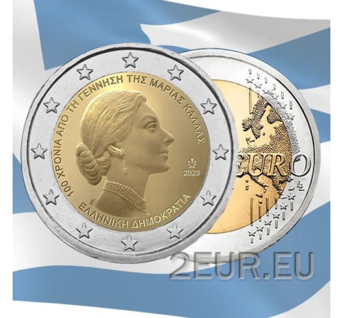 Griekenland 2 euro UNC 2023 - 100e verjaardag van de geboorte van Maria Callas