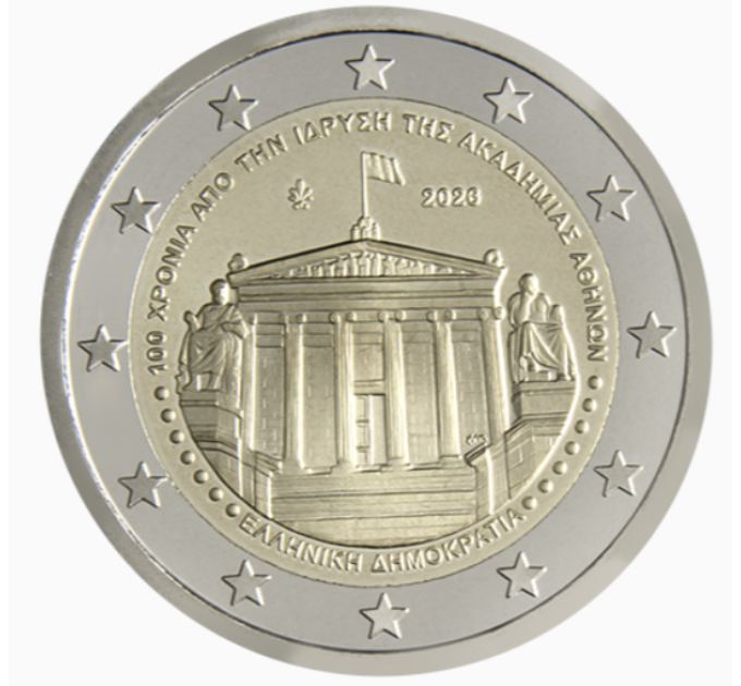 Griekenland 2 euro UNC 2026 - 100 JAAR NA DE OPRICHTING VAN DE ACADEMIE VAN ATHENE