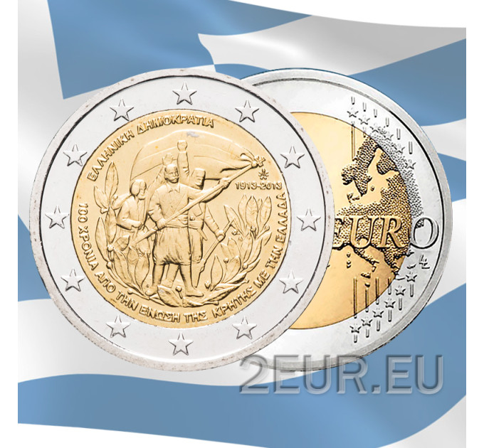 Griekenland 2 euro UNC 2013 - 100e verjaardag van de Unie van Kreta met Griekenland