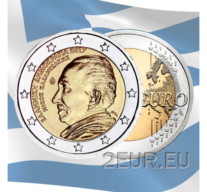Griekenland 2 euro UNC 2017 - 60e sterfdag van Nikos Kazantzakis