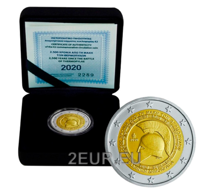 Griekenland 2 euro proof 2020 - 25e eeuwfeest van de slag bij Thermopylae