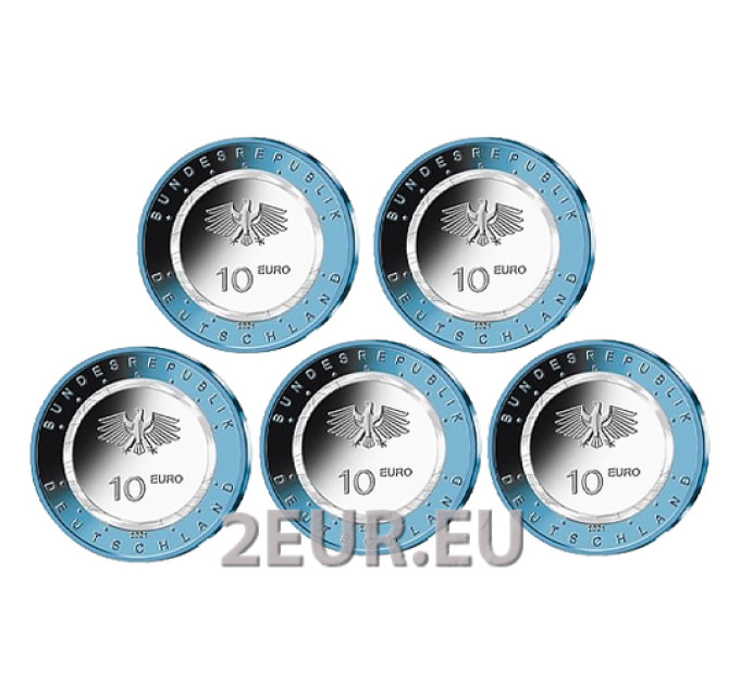 Duitsland 10 euro UNC 2021 - Op het water - ADFGJ