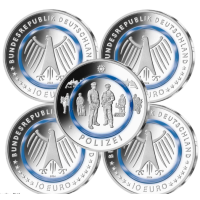 Duitsland 10 euro UNC 2024 - Ten dienste van de samenleving - Politie - ADFGJ