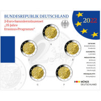 Duitsland 2 Euromuntset BU 2022 - 35 jaar Erasmus - ADFGJ Duitsland 2 Euromuntset BU 2022 - 35 jaar Erasmus - ADFGJ
