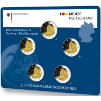 Duitsland 2 Euromuntset BU 2023 - Hamburg-Elbphilharmonie - ADFGJ Duitsland 2 Euromuntset BU 2023 - Hamburg-Elbphilharmonie - ADFGJ