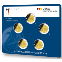 Duitsland 2 Euromuntset BU 2025 - 35 jaar Duitse eenheid - ADFGJ Duitsland 2 Euromuntset BU 2025 - 35 jaar Duitse eenheid - ADFGJ