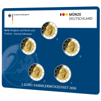 Duitsland 2 Euromuntset BU 2026 - Konrad Adenauer - ADFGJ Duitsland 2 Euromuntset BU 2026 - Konrad Adenauer - ADFGJ