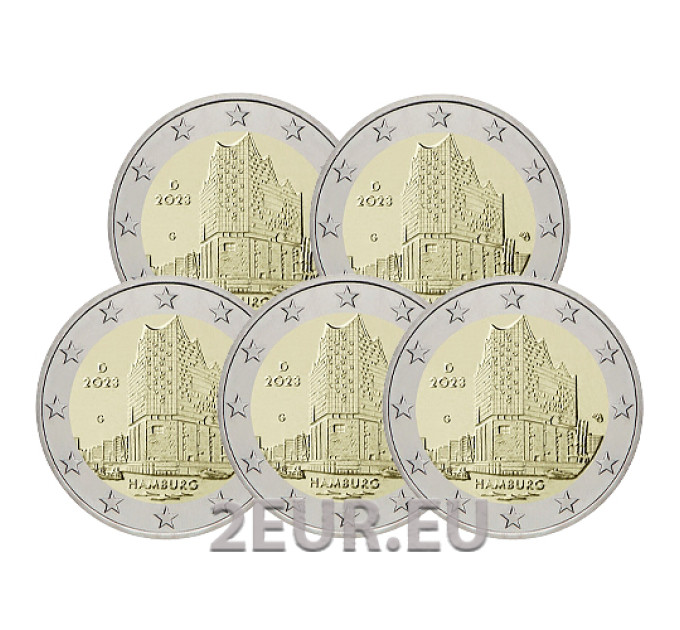 Duitsland 2 euro UNC 2023 - Hamburg - Elbphilharmonie - ADFGJ