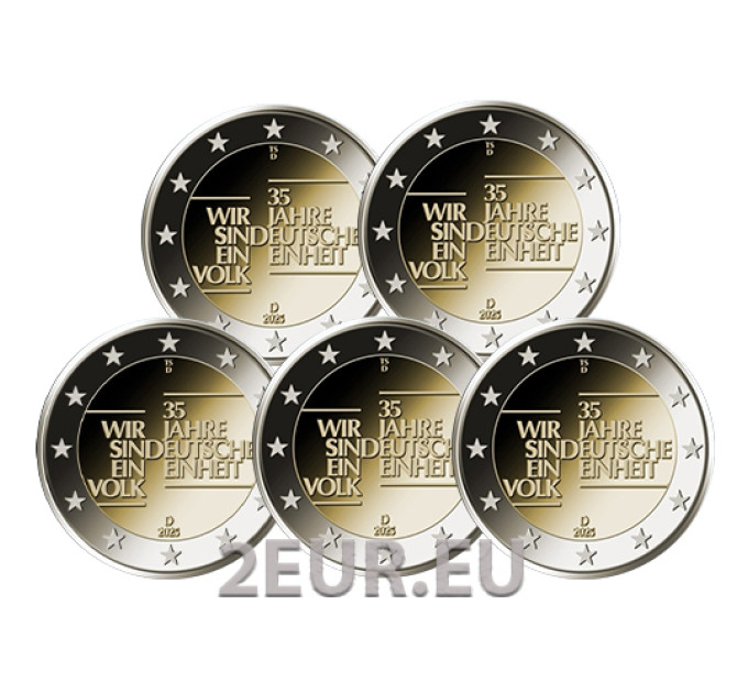 Duitsland 2 euro UNC 2025 - 35 jaar Duitse eenheid - ADFGJ