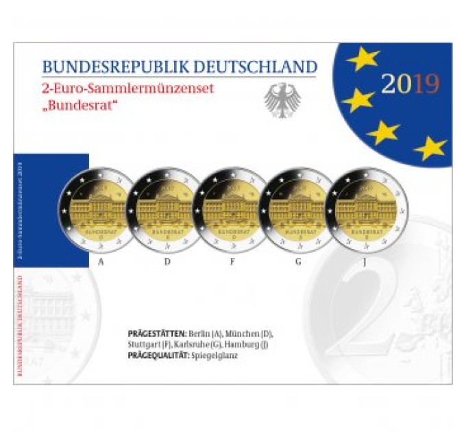 Duitsland 2 euro proof 2019 - 70 jaar sinds de grondwet van de Federale Raad - Bundesrat