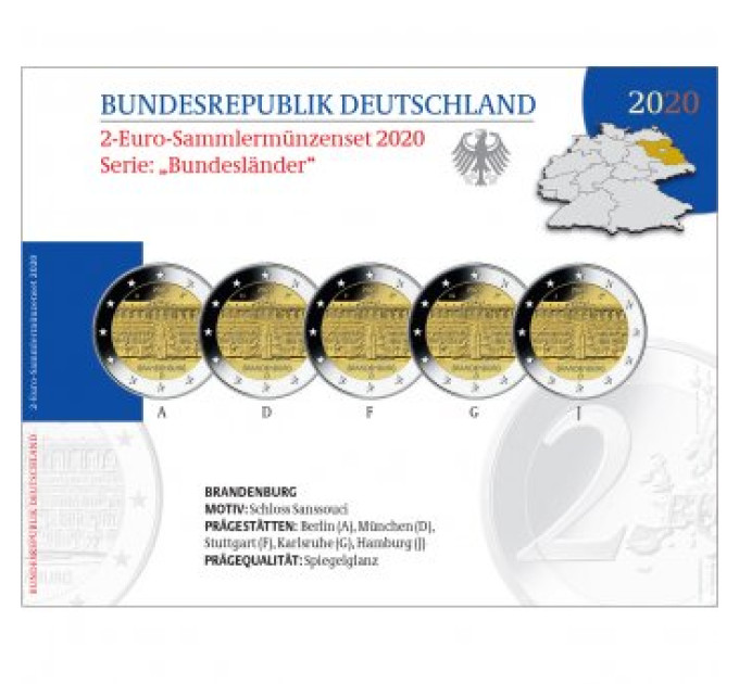 Duitsland 2 euro proof 2020 - Brandenburg - Paleis Sanssouci