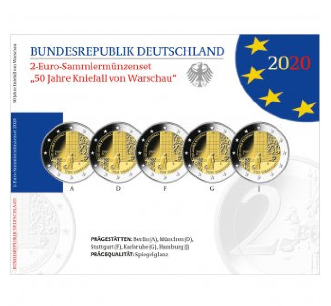 Duitsland 2 euro proof 2020 - 50 jaar sinds de Kniefall von Warschau - Warschau-kniebuiging