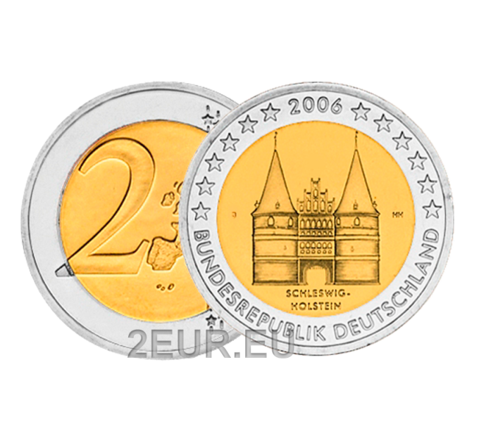 Duitsland 2 euro UNC 2006 - Holstentor in Lübeck - J - Hamburg