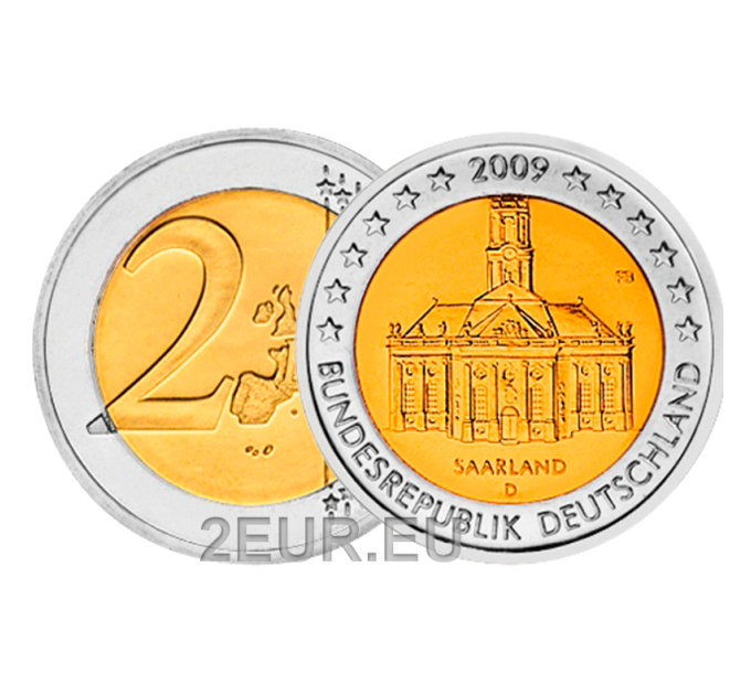 Duitsland 2 euro UNC 2009 - Saarland Ludwigskirche Saarbrucken - D - München