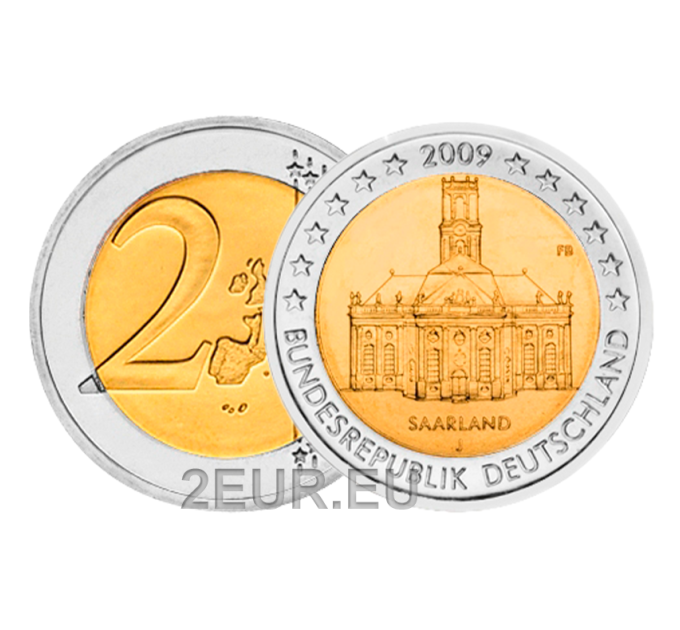Duitsland 2 euro UNC 2009 - Saarland Ludwigskirche Saarbrucken - J - Hamburg