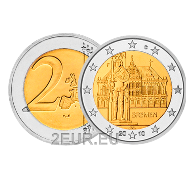 Duitsland 2 euro UNC 2010 - Stadhuis en Roland - F - Stuttgart