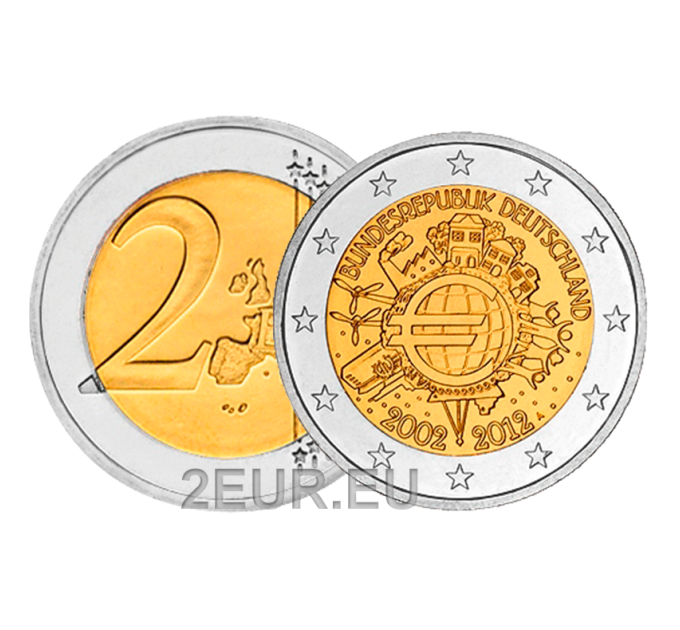 Duitsland 2 euro UNC 2012 - 10 Jaar Euro Cash - A - Berlijn