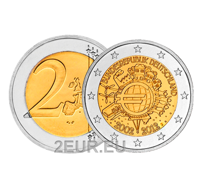 Duitsland 2 euro UNC 2012 - 10 Jaar Euro Cash - D - München