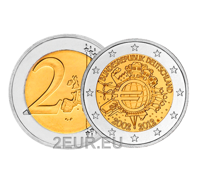 Duitsland 2 euro UNC 2012 - 10 Jaar Euro Cash - G - Karlsruhe