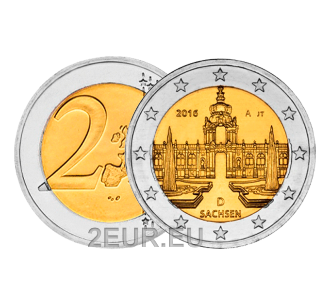 Duitsland 2 euro UNC 2016 - Zwinger Paleis in Dresden - A - Berlijn