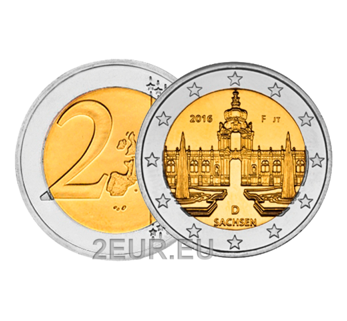 Duitsland 2 euro UNC 2016 - Zwinger Paleis in Dresden - F - Stuttgart