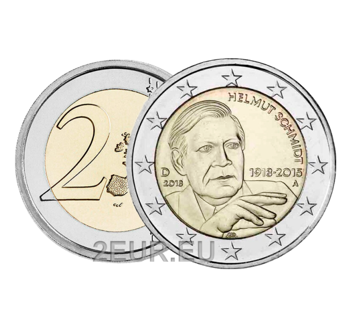 Duitsland 2 euro UNC 2018 - 100e verjaardag van Helmut Schmidt - A - Berlijn