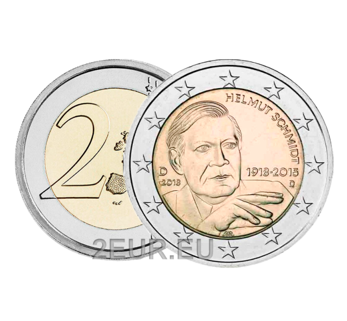Duitsland 2 euro UNC 2018 - 100e verjaardag van Helmut Schmidt - D - München