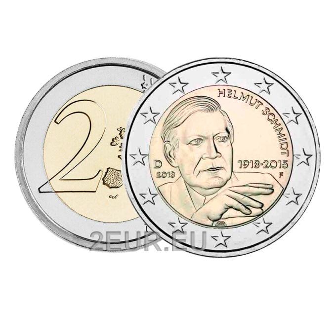 Duitsland 2 euro UNC 2018 - 100e verjaardag van Helmut Schmidt - F - Stuttgart